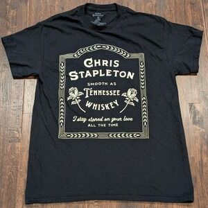 Chris Stapleton T-Shirt Tennessee Whiskey Country Music Tee Tour Black Womens‎ M